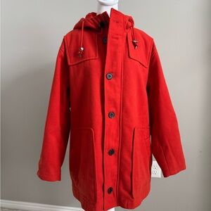 A New Day Vibrant Orange Duffel Winter Hooded Jacket